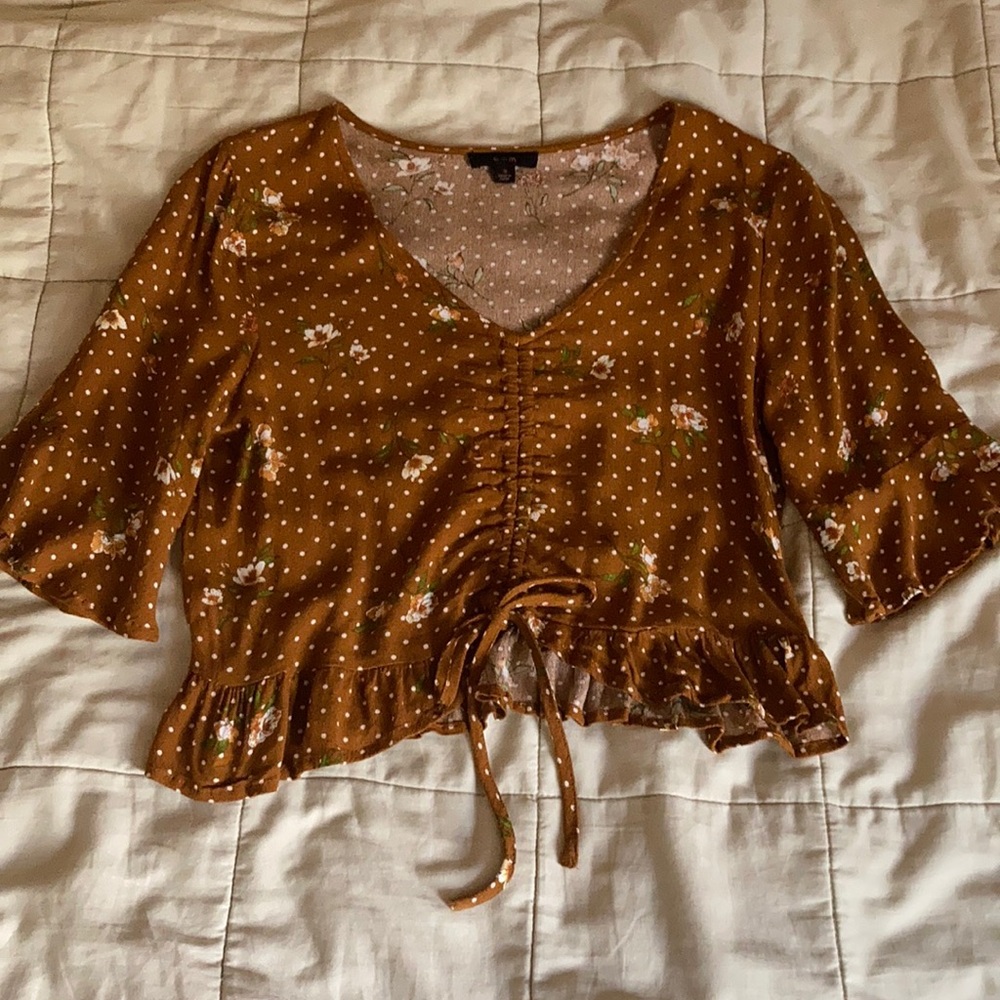 Tan floral top